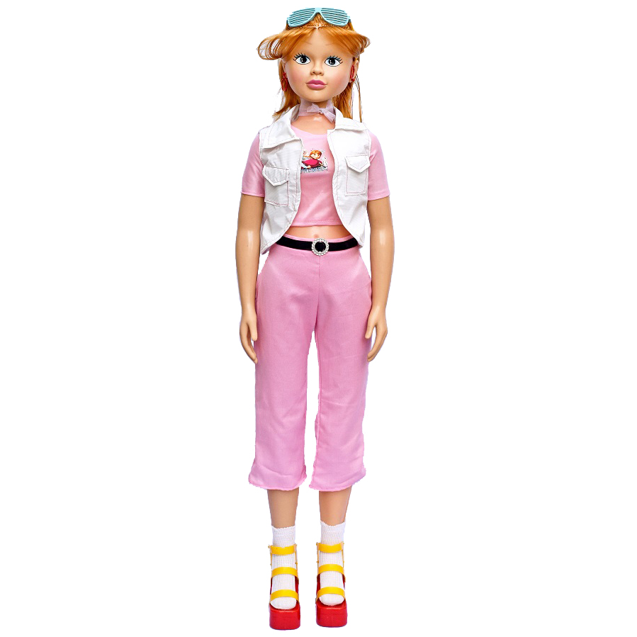 عروسک باربی راهرو بزرگ ۱۲۷ سانت مدل شلوار و جلیقه